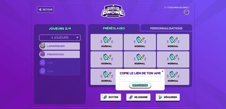 Screenshoot du projet Gartic clone