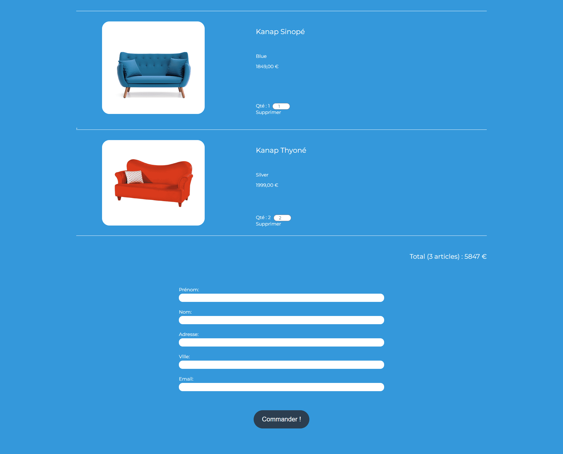 illustration du projet:Kanap - Fourth project for OpenClassrooms