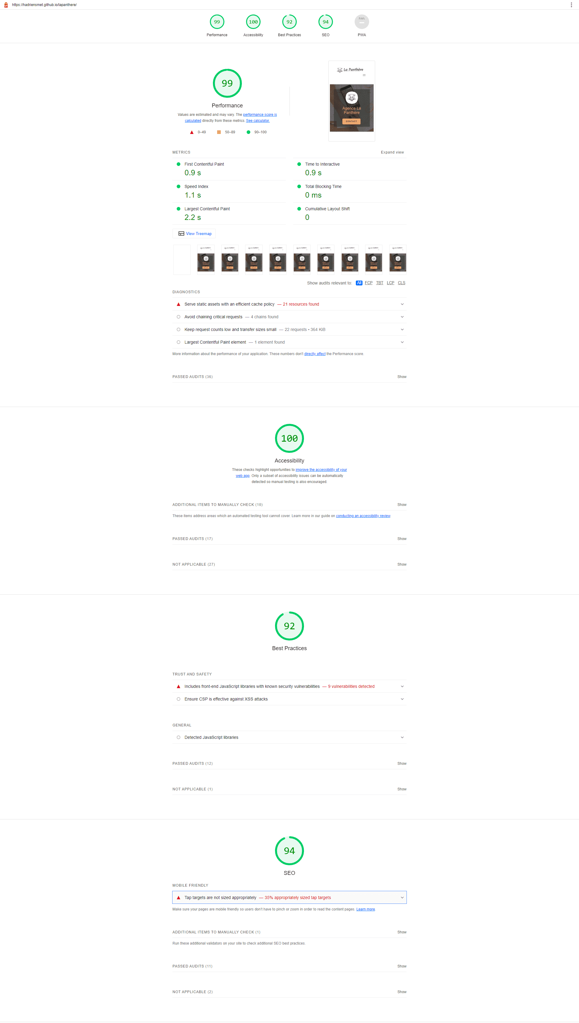 Screenshoot du projet LaPanthere - Third project for OpenClassrooms