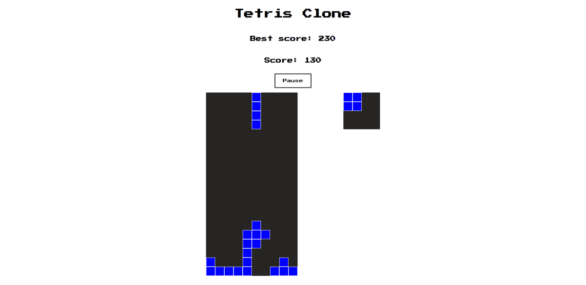 Screenshoot du projet Tetris clone